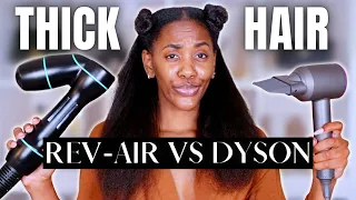 $800 FOR A BLOWDRYER?! PUTTING IT TO THE TEST ON THICK NATURAL HAIR | REVAIR VS DYSON