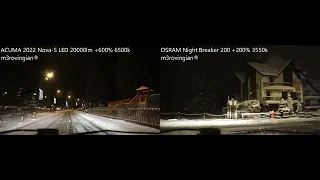 ACUMA 2022 Nova-S LED +600% 6500k vs OSRAM NIGHT BREAKER 200 on Snow