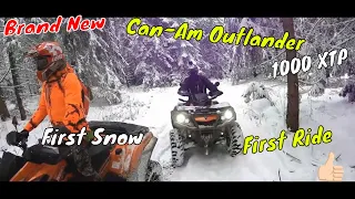 New Can Am Outlander 1000 XTP Max 😲 First Ride First Snow 😱🤦🏼‍♂️