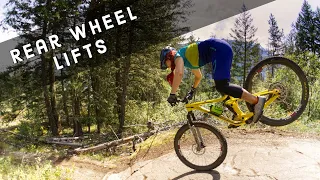 Tutorial for 3 Rear Wheel Lifts - How to lift the back wheel of your MTB with flat pedals