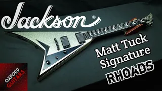 Jackson Matt Tuck Signature Rhoads 2008 Silver Sparkle with Black Bevels 4K guitar close up video