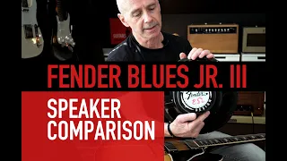 Fender Blues Jr III speaker comparison. The stock speaker vs Eminence Cannabis Rex and Jensen C12N.