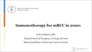 Immunotherapy for metastatic RCC - EMPIRE Urology Lecture Series