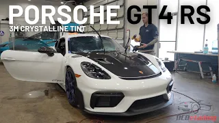 2023 Porsche GT4 RS - 3M Crystalline Window Tint on Front Windshield - Difficulty Score 5.5