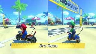 Mk8DX | Shell cup | 2 Player | Mario vs Luigi