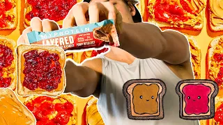 New Protein Bar REVIEW! MyProtein LAYERED Peanut Butter And Jelly "Cheat Day" Protein Bar!