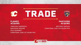 BIG BLOCKBUSTER TRADE! MATTHEW TKACHUK GETS TRADED TO FLORIDA PANTHERS FOR JONATHAN HUBERDEAU + MORE