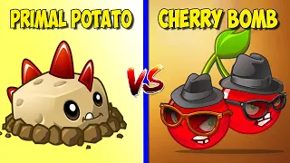 CHERRY BOMB vs PRIMAL POTATO MINE - Who Will Win? - PvZ 2 Plant vs Plant