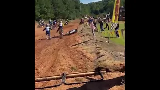 Motocross start crash