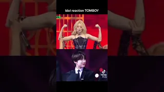 idol reaction Tomboy #kpop #gidle #gidletomboy #BTS #blackpink