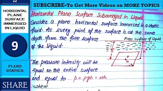 HORIZONTAL PLANE SURFACE SUBMERGED IN LIQUID - FLUID STATICS 9 - ANUNIVERSE 22