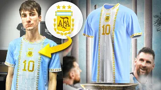 La CAMISETA del DIOS DORADO☀️Camiseta de Argentina con el dorsal de Lionel Messi