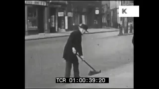 1930s London, Dustmen Collect Rubbish, Street Sweepers