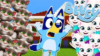 APOCALIPSIS de TALKING TOM y ANGELA | Las Aventuras de BLUEY en Minecraft!