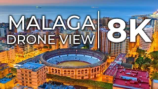 Malaga 🇪🇸 Aerial View - Malaga Aerial View 8K UHD HDR Drone Footage Spain