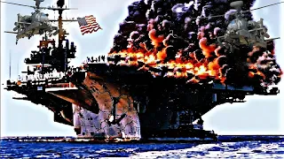 Today, the largest US aircraft carrier carrying leopard tanks was blown up by Russian and Iranian Ka