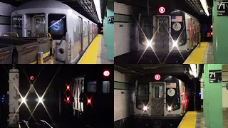 IND Queens Boulevard Line: (E)(F)(M)(R) & NIS Trains at Forest Hills-71 Av [R42,R160A,R160B] - NYC