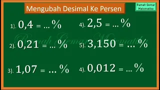 MENGUBAH DESIMAL MENJADI PERSEN #persen #desimal #