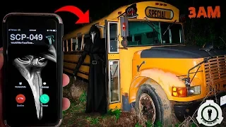 (SCP-049 FOUND!) CALLING SCP 049 ON FACETIME AT THE ABANDONED HAUNTED SCHOOL BUS AT 3AM (MUST WATCH)