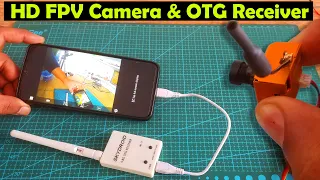 5.8GHz FPV Camera, HD Wireless Camera with OTG Receiver for Android, Drone FPV camera, Test & Review