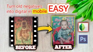 Convert old negatives into digital photos in minutes very easy in mobile | snapseed | Photoshop