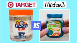 Target Slime VS Michaels Slime Review! NEW ELMERS GUE!!