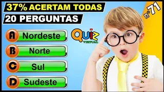 QUIZ VIRTUAL 71 |  Perguntas de Conhecimentos Gerais com respostas