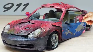 Destroyed Porsche 911- Incredible Restoration RARE car