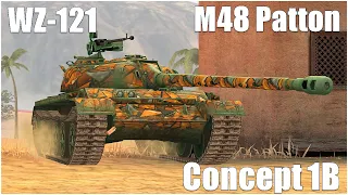 WZ-121, Concept 1B & M48 Patton ● WoT Blitz