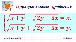 Система иррациональных уравнений #5