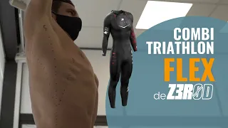 Combinaison de triathlon FLEX (de Z3R0D) pour les nageur en recherche de liberté de mouvement.