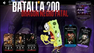 GUIA PARA DERROTAR La Batalla 200 Torre FATAL DRAGON NEGRO, Mortal Kombat Mobile, 21 Intentos