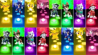 Tiles Hop Paw Patrol -Mighty Movie-Rocky-Everest-Marshall-Pikachu-Sonic- Angela - Rindu - Baby shark