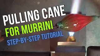 Pulling Glass Murrini Cane (& Making a Twistie at the end!) - Step-by-Step Lampworking Tutorial