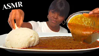 ASMR FUFU & PALMNUT SOUP MUKBANG |No meat banga soup| No Talking) Soft Eating Sounds