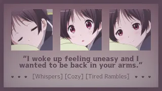 Waking you up for sleepy cuddles [ASMR Girlfriend RP F4A] [Whispers] [Cozy] [Tired Rambles]