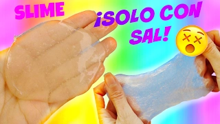 Haz SLIME solo con pegamento y sal | SLIME CRISTAL - TRANSPARENTE