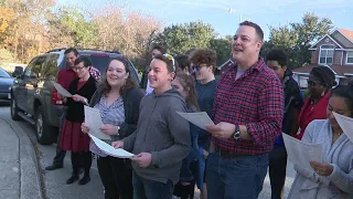 Video: Teacher battling cancer receives special caroling surprise from former students