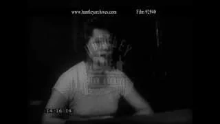 Welsh radio newscaster.  Archive film 92940