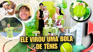 VIRAMOS JOGADORES DE TÊNIS NO MÊSVERSARIO DO MEU FILHO!! 🎾😱🎉🥳