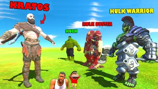 KRATOS in Animal Revolt Battle Simulator | HULK TEAM DEATHRUN with SHINCHAN and CHOP