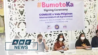 HALALAN2022: Comelec, 'Vote Pilipinas' sign agreement to ramp up voter education campaign | ANC