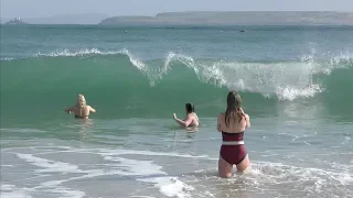 THE St IVES SWIMMERS ON PORTHMINSTER BEACH