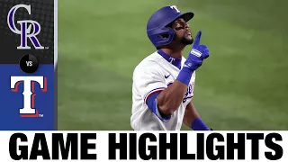 Rockies vs. Rangers Game Highlights (8/30/21) | MLB Highlights