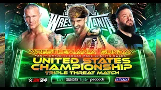 WWE 2k24 [ WrestleMania 40 Triple Threat ] Randy vs Logan vs Owens Reliving Moments. ( 4k 60Fps )