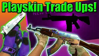 Playskin Trade Ups! (StatTrak AK Case Hardened/Blue Gem/Deagle Printstream/Bravo Collection) - CSGO