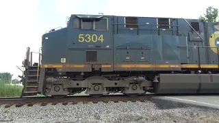 Watch This Grain Train Go From 0 To Notch 8!! CSX G968-30 W/ Conductor C.Hammonds