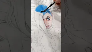 Arcane. Drawing Jinx. League of legends. Powder .