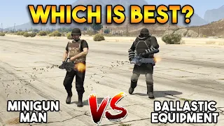 GTA 5 ONLINE : BALLASTIC EQUIPMENT VS MINIGUN MAN (WHICH IS BEST?)