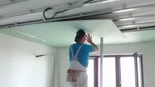 САМЫЙ ЛЕГКИЙ монтаж гипсокартона на потолок в одиночку